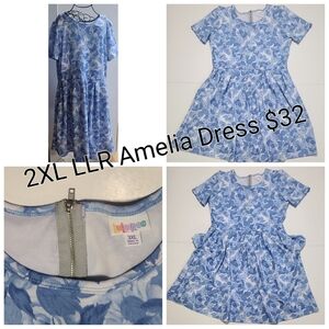 LuLaRoe Dress in Blue Floral Pattern